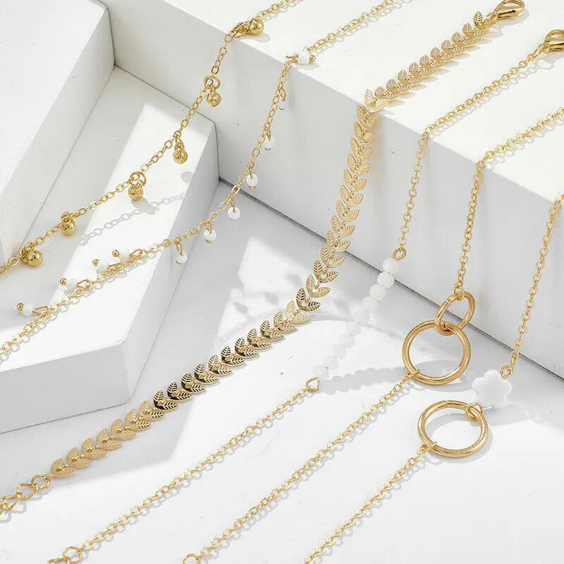 4-Piece Bangle Chain Bracelet Set