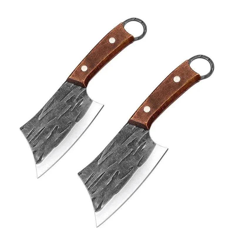 Handmade Utility Knife Cleaver Meat Vegetables Fruit Kitchen Knives Wood Handle Boning Butcher Knife Chef Cooking Cutter Cleaver