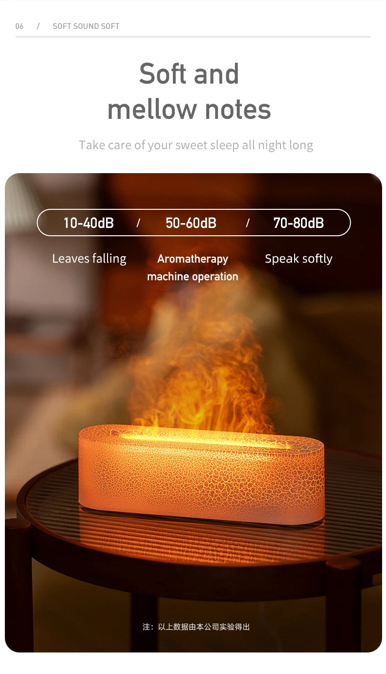 Vissko 7Colorful Flame Diffuser USB Air Humidifier Aromatherapy Essential for Bedroom Yoga Home Oil Diffuser Fragrance Diffuser