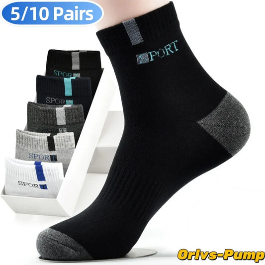 5/10 Pairs Men Bamboo Fiber Autumn Winter Men Socks Breathable Cotton Sports Sock Breathable Deodorant Business Socks Size 37-43