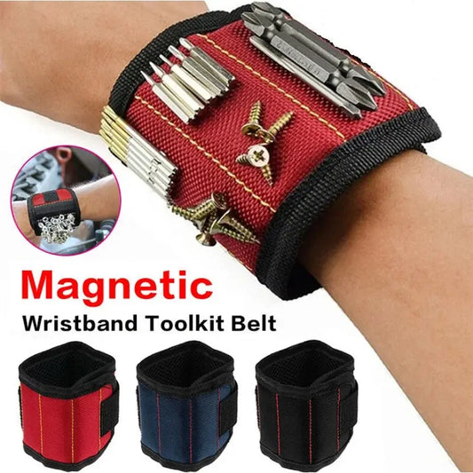 Magnetic Wristband for Holding Screws,Nails,Drilling Bits,Wrist Tool Holder Belts with Strong Magnets,five Rows of Ten Magnets