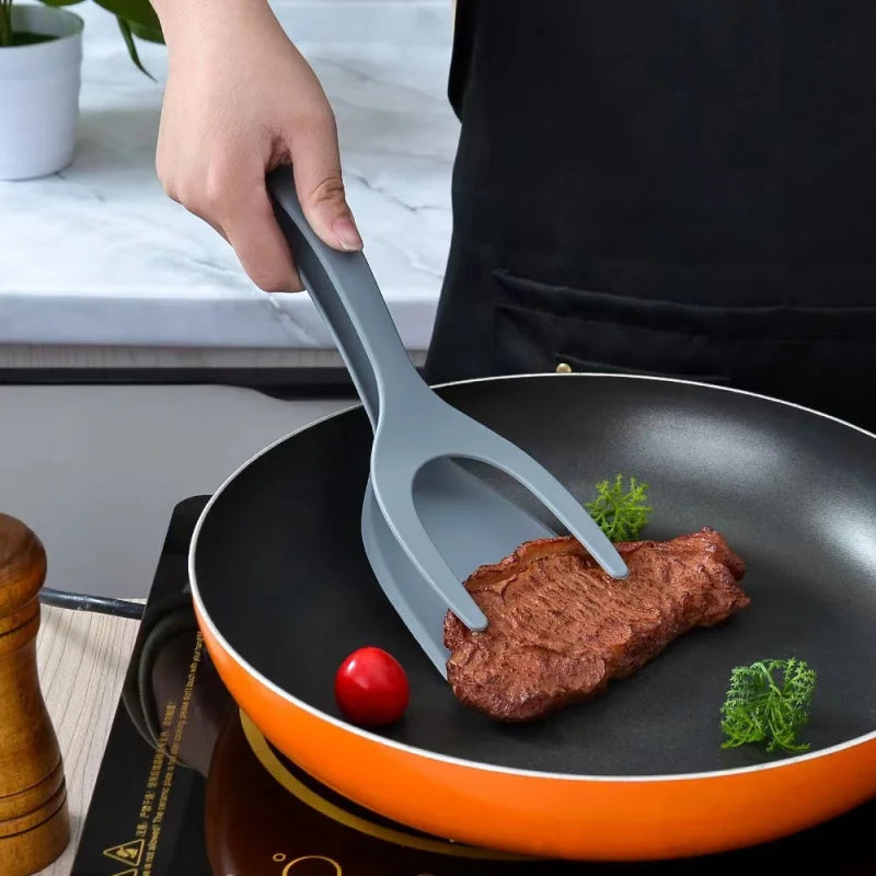 Nylon Shovel Clip Steak Spatula Clip Two-in-One Kitchen Food Clip Egg Shovel Fried Fish Fried Egg Clip Flip Shovel