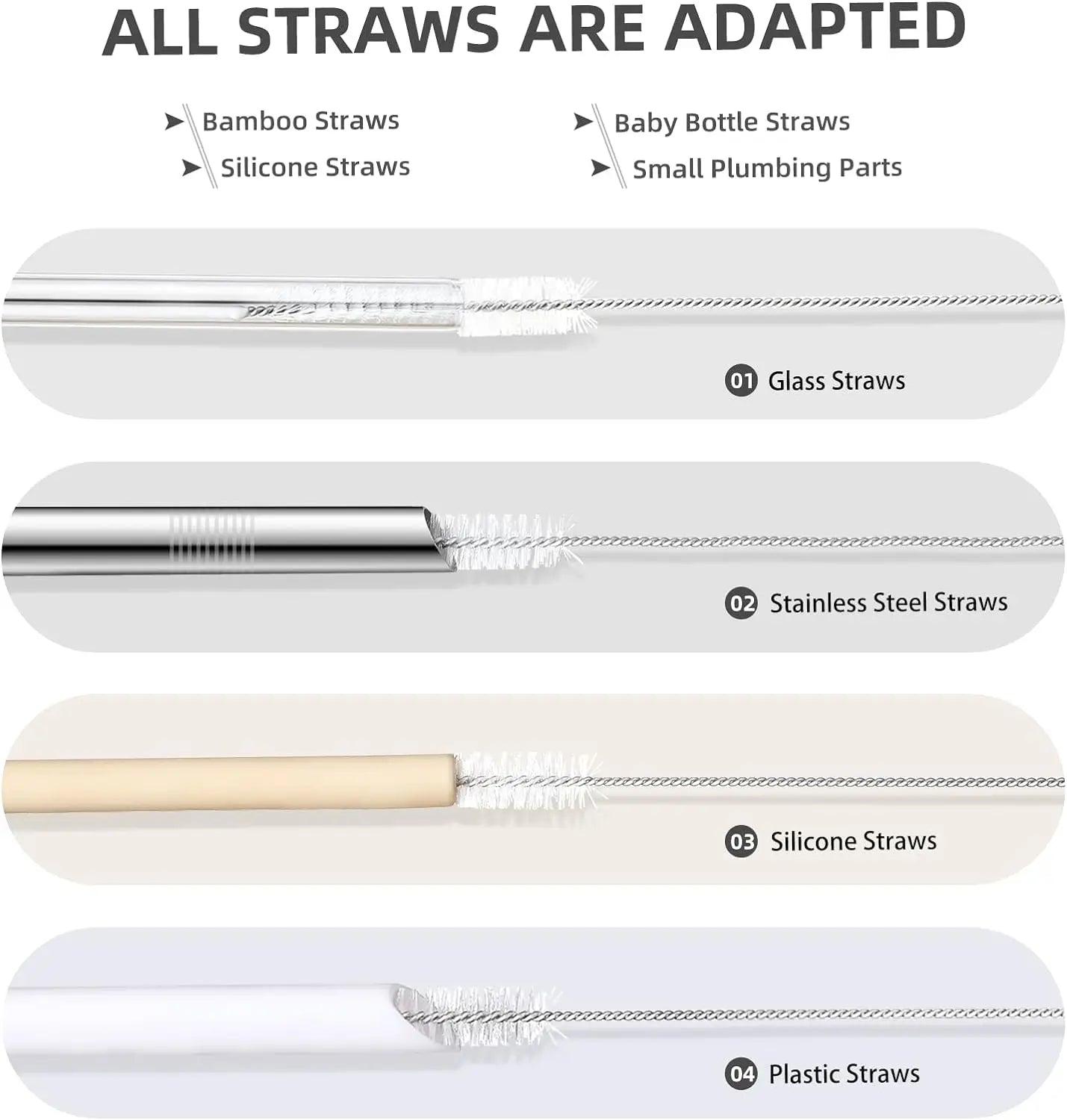 Long Straw Cleaning Brushes - 8pc