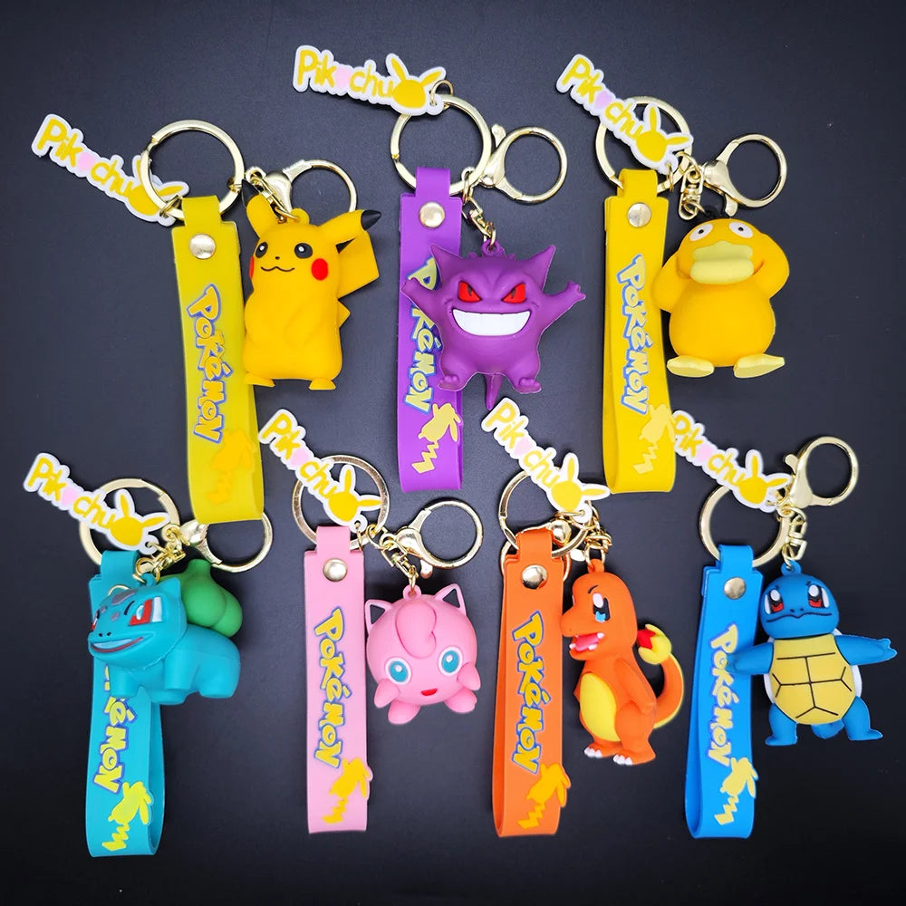 Pokemon Keychain Pikachu Koda Duck Pendant Jewelry Figurines Doll Cartoon