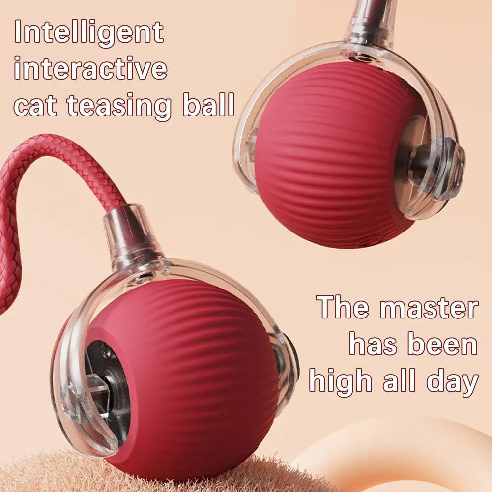 1 or 2PCS Interactive Cat Toys Ball Auto Electric Rolling Ball Toys for Cats/Kitty Pets Smart Automatic Teaser USB Rechargeable