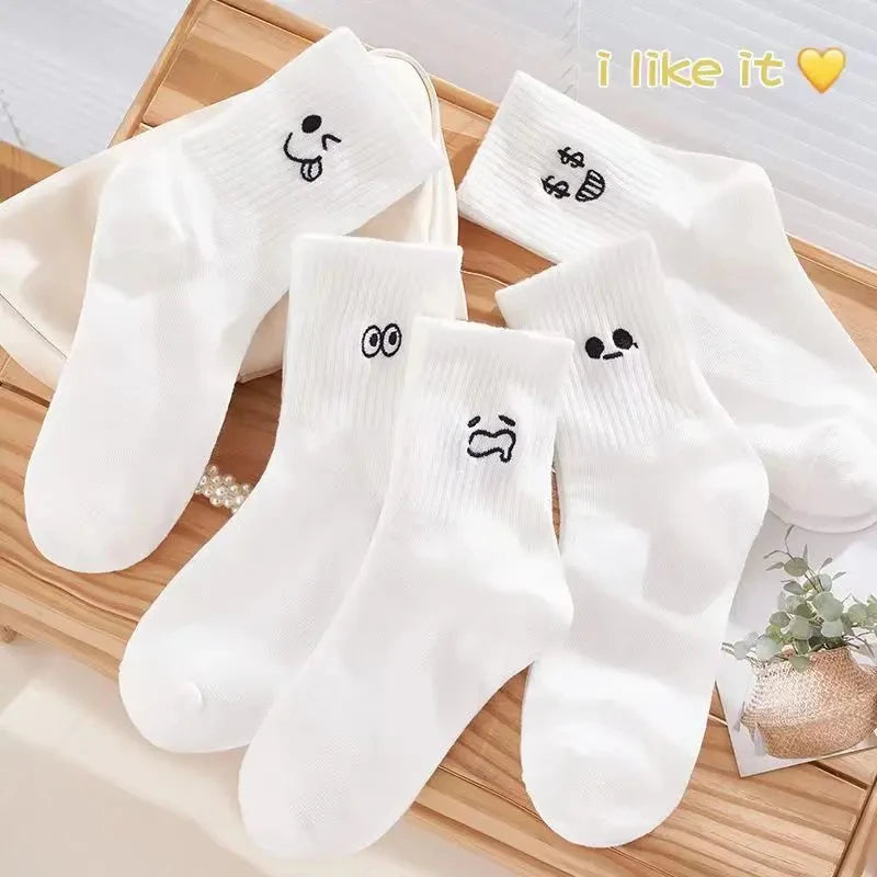 10 Pairs Women Cartoon Patterned Socks Trendy And Fashionable Versatile Socks Lightweight Breathable Comfortable Casual Socks