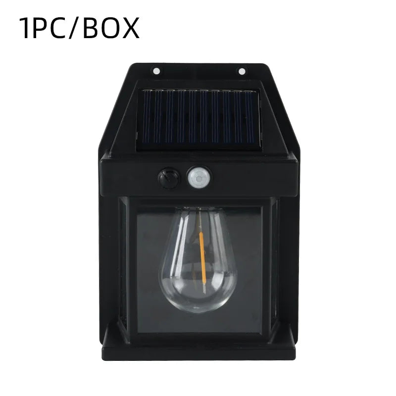 Outdoor Solar Tungsten Wall Light with Motion Sensor IP65 Waterproof LED Safety Light for Patio Outdoor Deck Porch Barn Garage