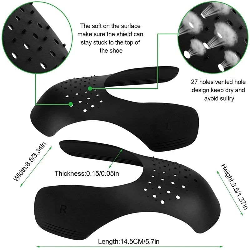 4Pcs Crease Protector Shoe Anti Crease Bending Crack Toe Cap Support Shoe Stretcher Lightweight Keeping Shield Sneakers