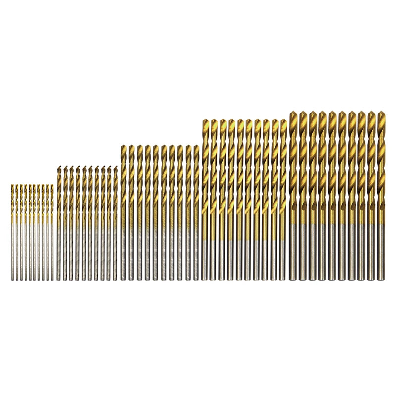 50pc Titanium Plated Twist Drill Set 1-3mm Small Drill Bit Electric Drill Drill Tool DIY Woodwork Drill and Open Drill Bit