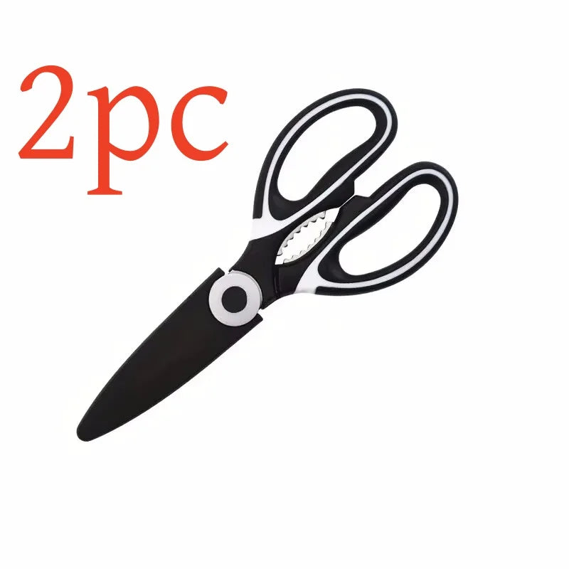 1pc Multifunctional Scissors, Steel Strong Food Scissors, Suitable For Duck, Fish And Broiler Bone Scissors, Pizza And Salad Bar