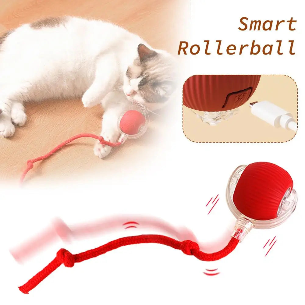 1 or 2PCS Interactive Cat Toys Ball Auto Electric Rolling Ball Toys for Cats/Kitty Pets Smart Automatic Teaser USB Rechargeable