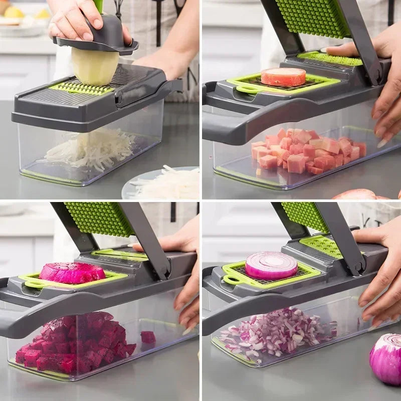 14/16 in 1 Multifunctional Vegetable Chopper Grate Food Handle Food Chopper Vegetable Slicer Dicer Cut Kitchen Items cocina