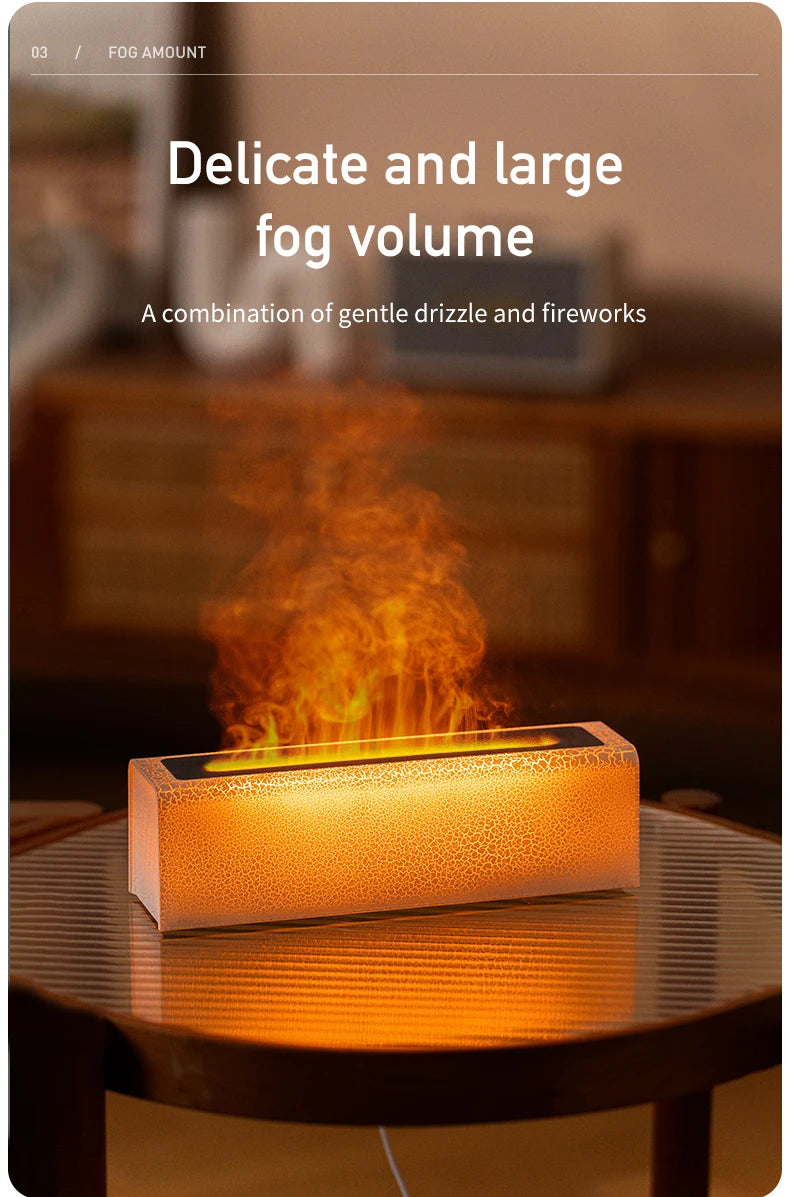 Vissko 7Colorful Flame Diffuser USB Air Humidifier Aromatherapy Essential for Bedroom Yoga Home Oil Diffuser Fragrance Diffuser