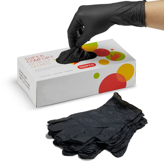 Black Nitrile Disposable Gloves 20/100PCS Latex & Powder Free Non-Sterile Cleaning Gloves for Cooking Household Mechanic Tattoo