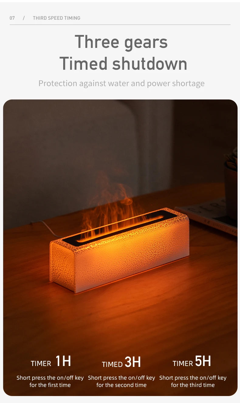 Vissko 7Colorful Flame Diffuser USB Air Humidifier Aromatherapy Essential for Bedroom Yoga Home Oil Diffuser Fragrance Diffuser