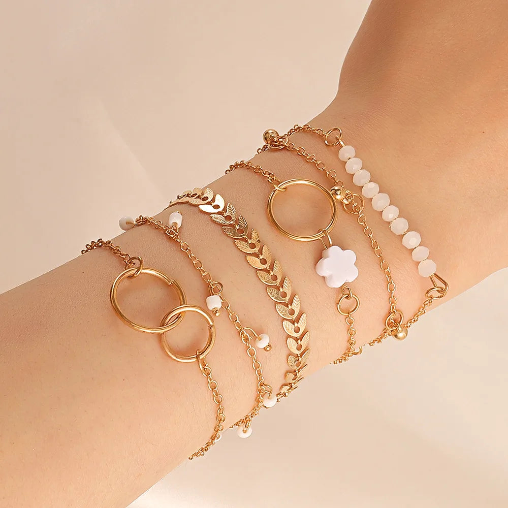 4-Piece Bangle Chain Bracelet Set