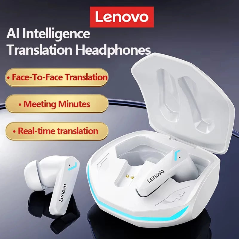 Lenovo GM2 PRO AI Anti-loss Wireless Bluetooth Headphones Customized tap Control Earphones Instant Translation Earbuds