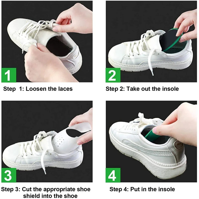 4Pcs Crease Protector Shoe Anti Crease Bending Crack Toe Cap Support Shoe Stretcher Lightweight Keeping Shield Sneakers