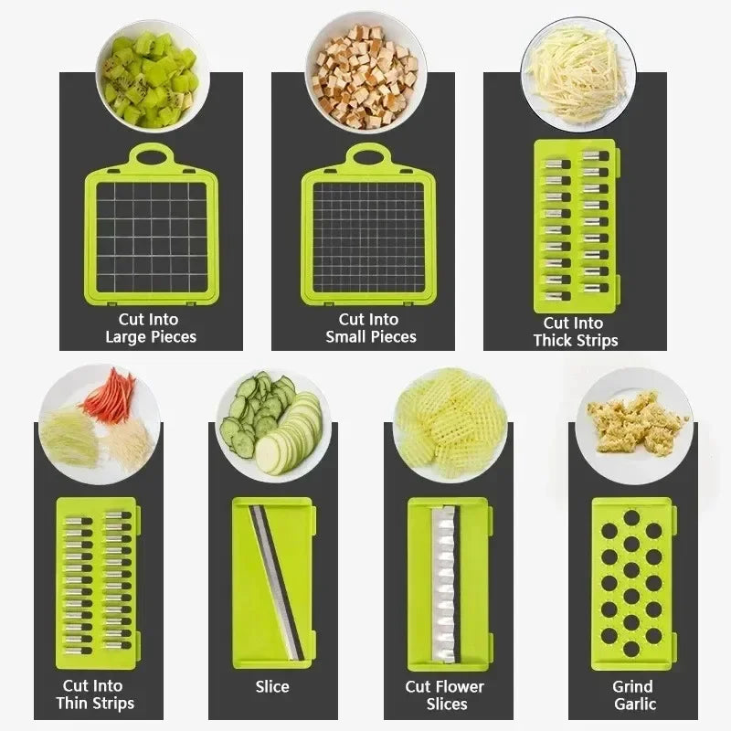 14/16 in 1 Multifunctional Vegetable Chopper Grate Food Handle Food Chopper Vegetable Slicer Dicer Cut Kitchen Items cocina