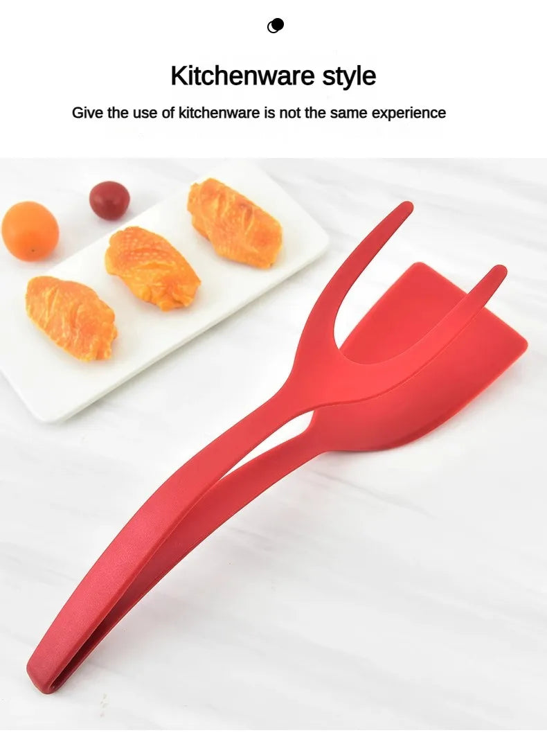 Nylon Shovel Clip Steak Spatula Clip Two-in-One Kitchen Food Clip Egg Shovel Fried Fish Fried Egg Clip Flip Shovel