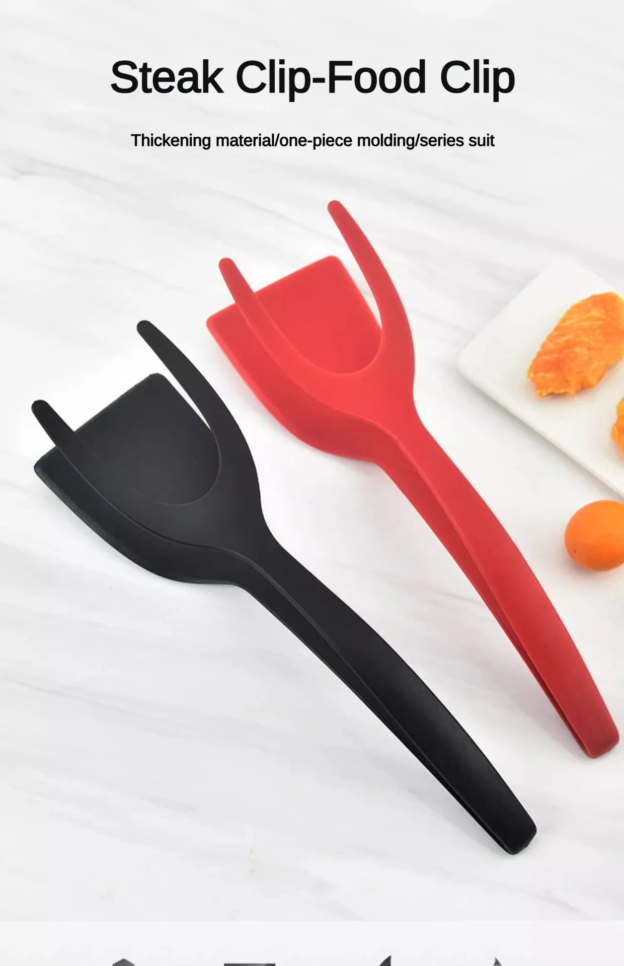 Nylon Shovel Clip Steak Spatula Clip Two-in-One Kitchen Food Clip Egg Shovel Fried Fish Fried Egg Clip Flip Shovel