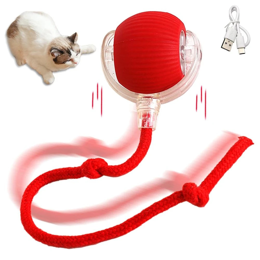 1 or 2PCS Interactive Cat Toys Ball Auto Electric Rolling Ball Toys for Cats/Kitty Pets Smart Automatic Teaser USB Rechargeable