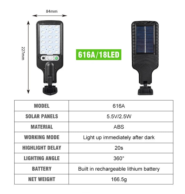 Solar Outdoor Led Courtyard Wall Lamp Human Body Induction Garden Terrace Garage Door Street Lamp 616