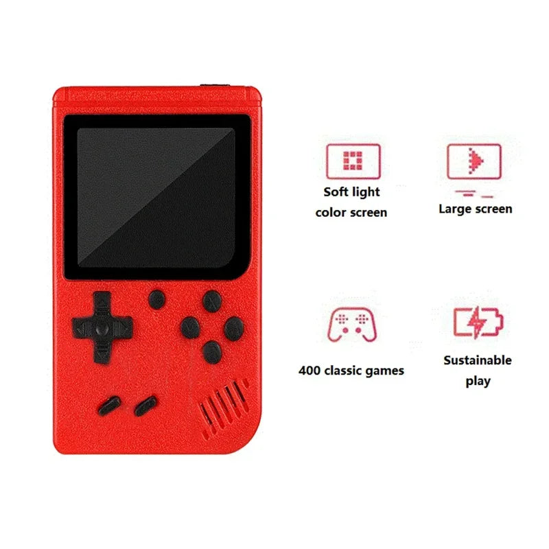 Red Retro Classic Games Children's Handheld Small Game Console With 400 Game Charging Can Be Connected To The TV