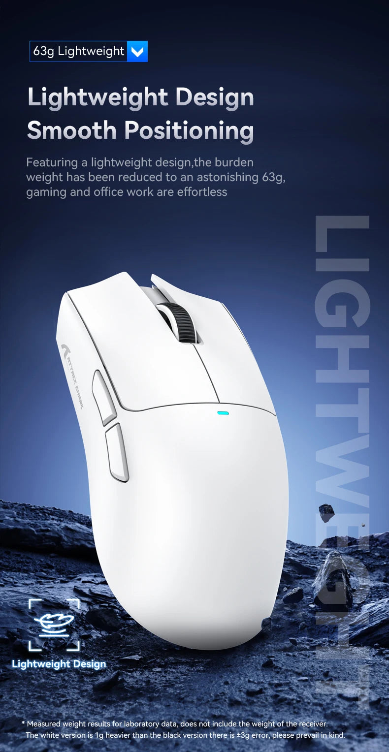 Attack Shark X11 Wireless Mouse,Bluetooth/2.4G/wired Tri-Mode Mouse ,PAW3311 RGB Magnetic charging dock Gaming Mouse