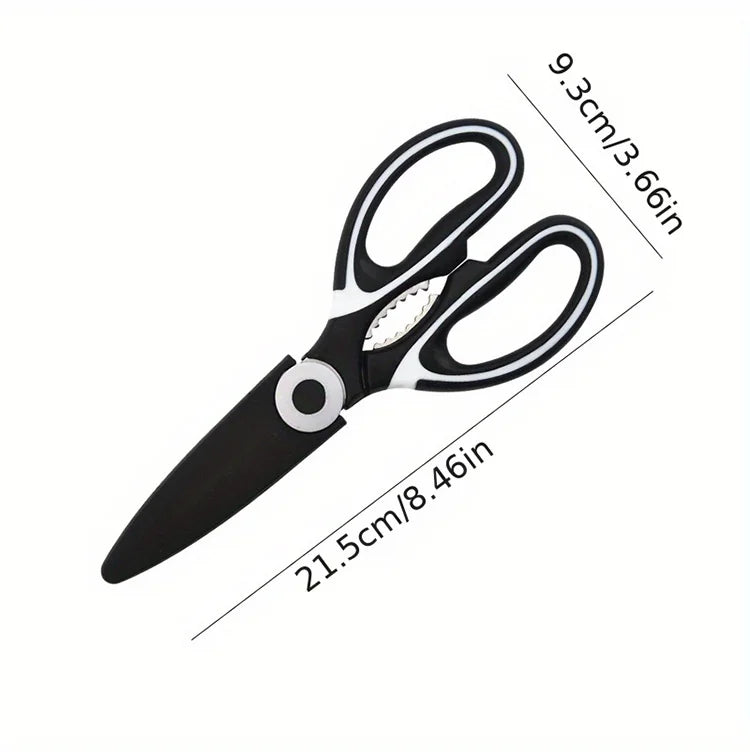 1pc Multifunctional Scissors, Steel Strong Food Scissors, Suitable For Duck, Fish And Broiler Bone Scissors, Pizza And Salad Bar