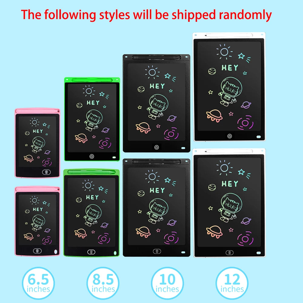 6.5/8.5/10/12 inch Writing Tablet Drawing Board Graffiti Sketchpad Magic Erasable Handwriting Pad Toys for Kids Boys Gifts