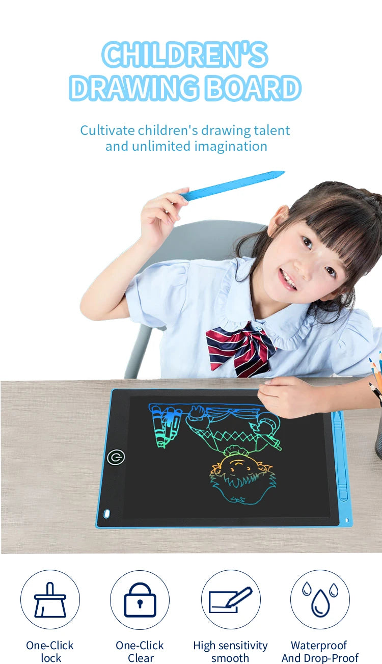 6.5/8.5/10/12 inch Writing Tablet Drawing Board Graffiti Sketchpad Magic Erasable Handwriting Pad Toys for Kids Boys Gifts