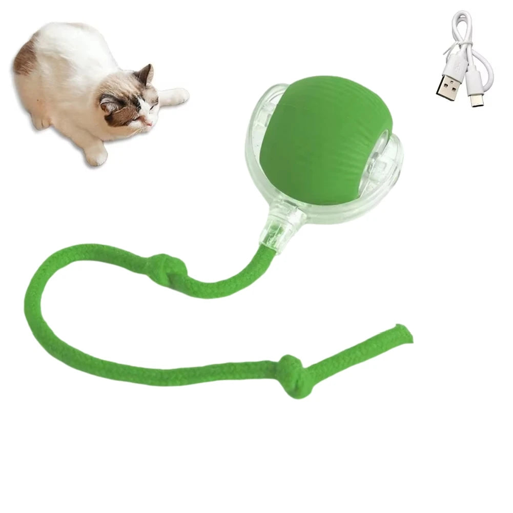 1 or 2PCS Interactive Cat Toys Ball Auto Electric Rolling Ball Toys for Cats/Kitty Pets Smart Automatic Teaser USB Rechargeable