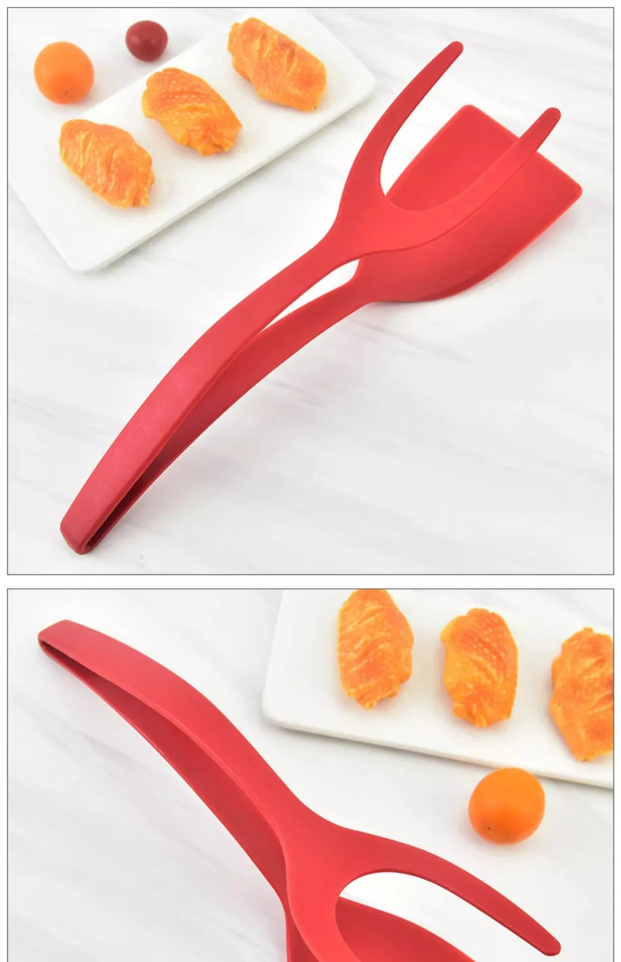 Nylon Shovel Clip Steak Spatula Clip Two-in-One Kitchen Food Clip Egg Shovel Fried Fish Fried Egg Clip Flip Shovel