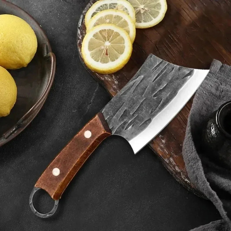 Handmade Utility Knife Cleaver Meat Vegetables Fruit Kitchen Knives Wood Handle Boning Butcher Knife Chef Cooking Cutter Cleaver