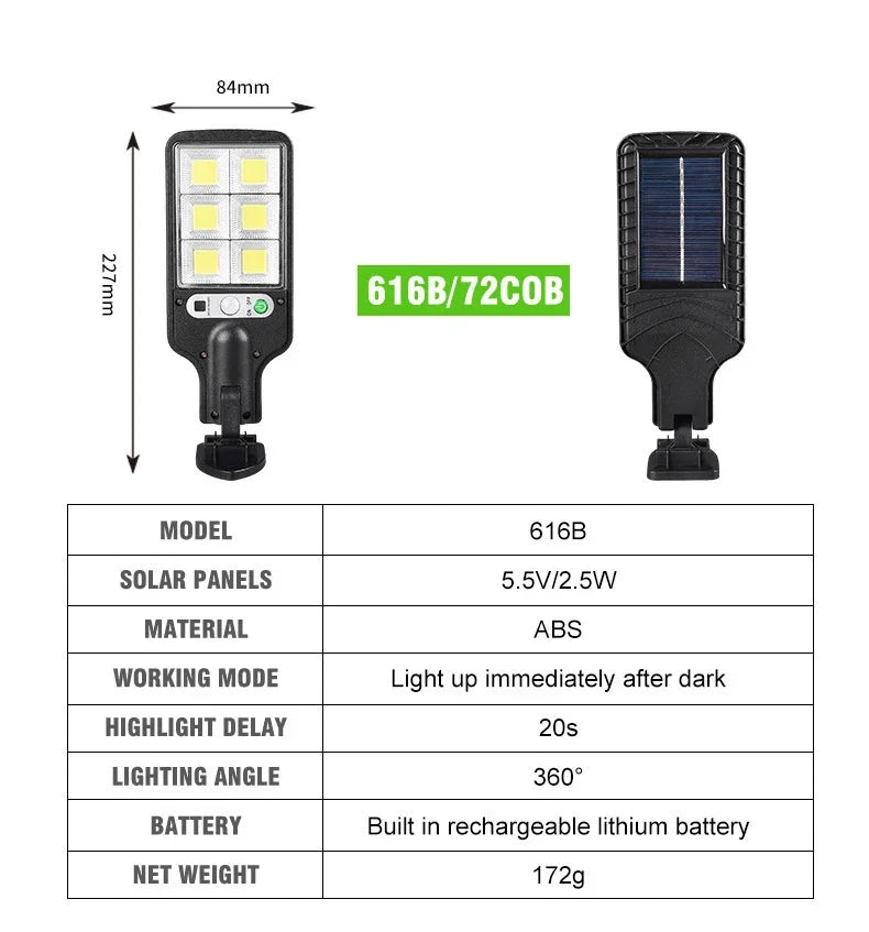 Solar Outdoor Led Courtyard Wall Lamp Human Body Induction Garden Terrace Garage Door Street Lamp 616