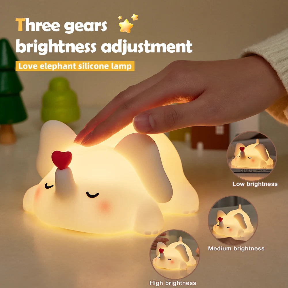 Cute Penguin Night Light for Kids Bedroom Rechargeable Animal Silicone Nursery Night Lamp Touch Control Nightlight for Baby Gift